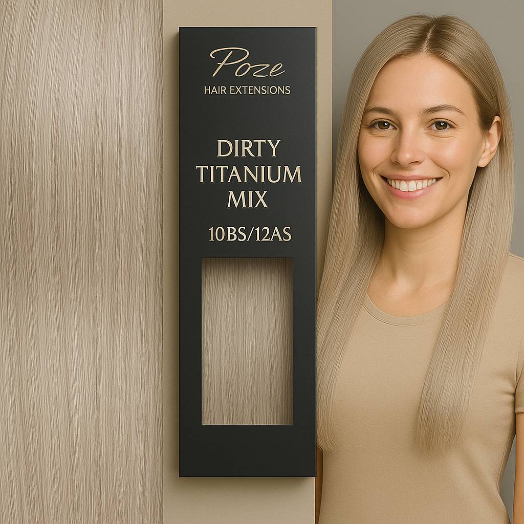 Extension standard con filo e clip Poze - 10BS/12AS Titanio Sporco Mix