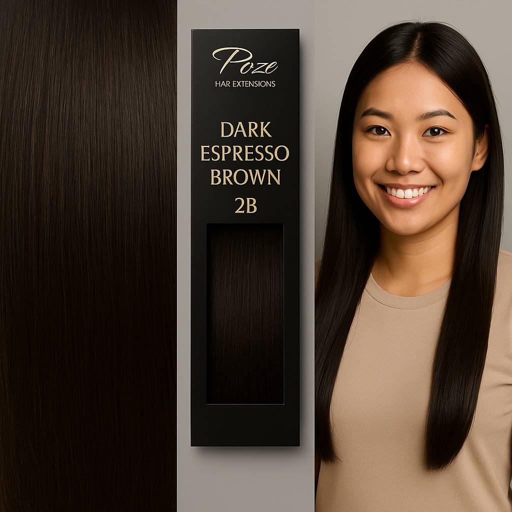 Extension standard con filo e clip Poze - 2B Marrone Espresso Scuro