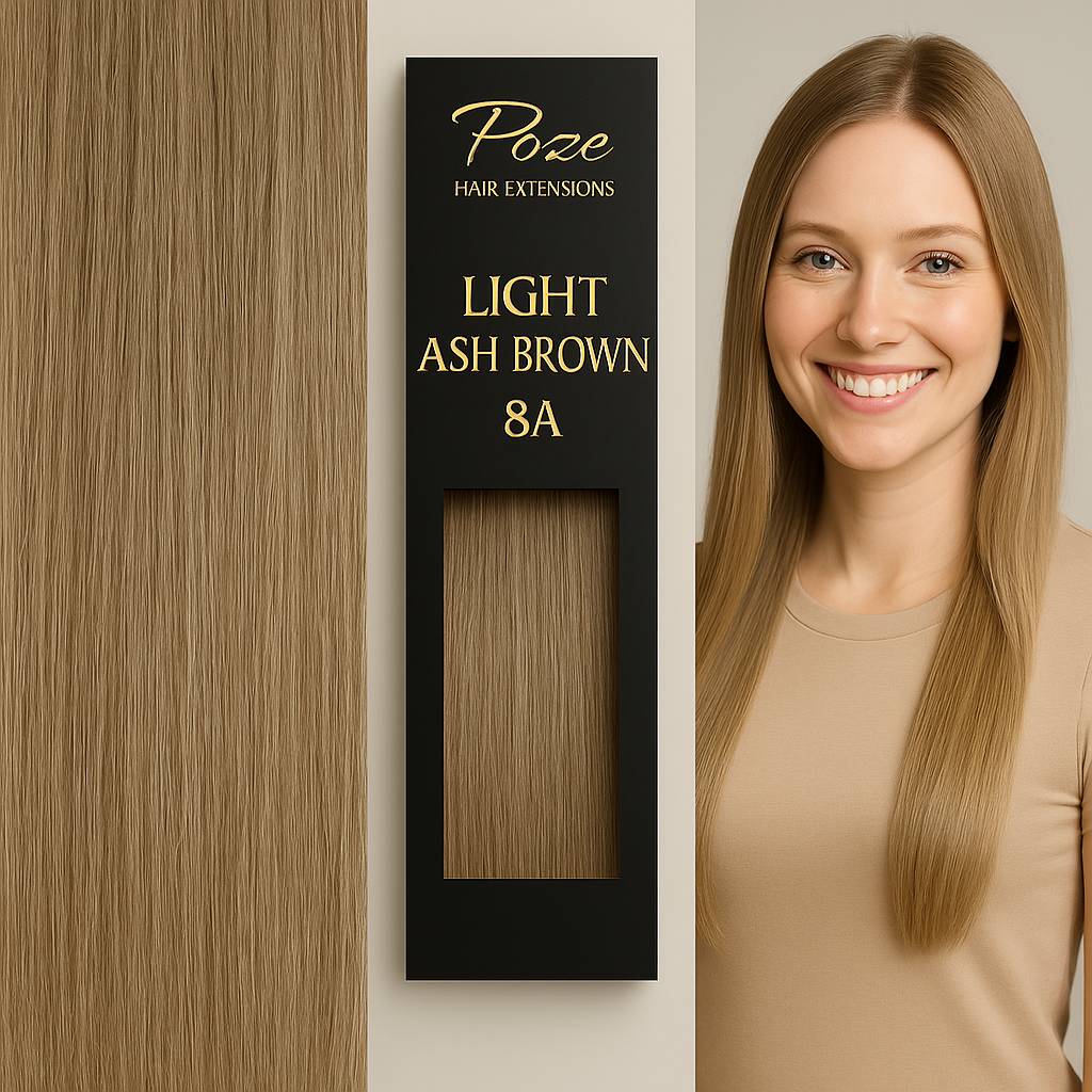 Extension standard con filo e clip Poze - 8A Marrone Cenere Chiaro