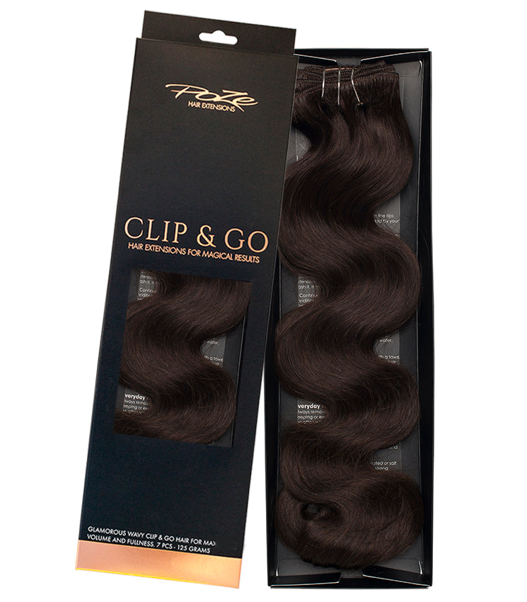 Extension standard ondulate Clip & Go Poze - 2B Marrone Espresso Scuro