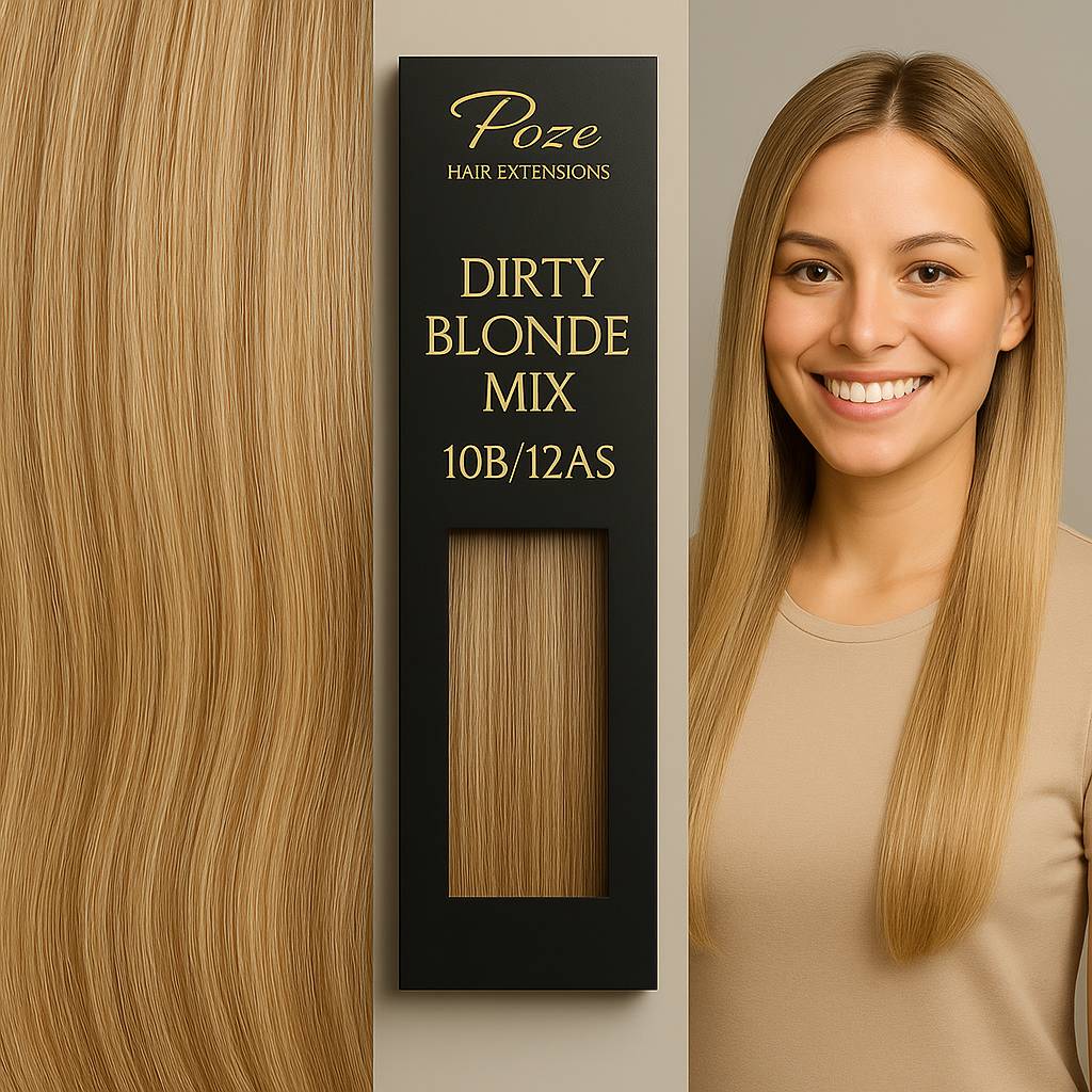 Extension standard con filo e clip Poze - 10B/12AS Biondo Sporco Mix