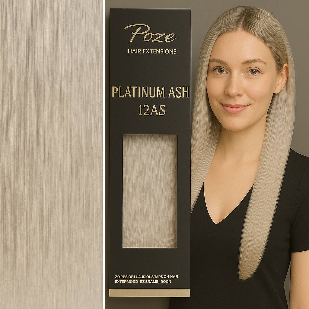 Extension standard con filo e clip Poze - 12AS Platino Cenere
