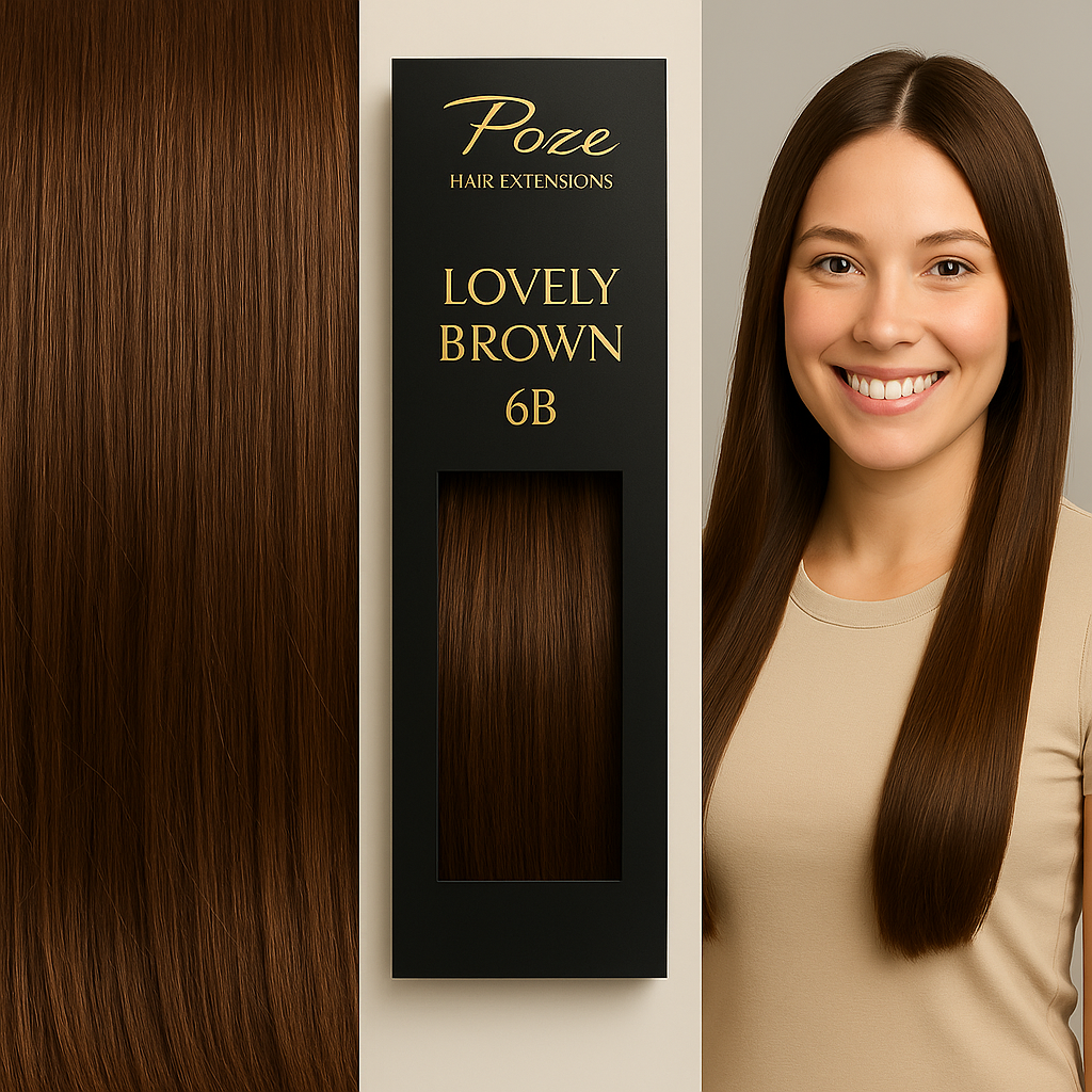 Extension standard con filo e clip Poze - 6B Marrone Delizioso