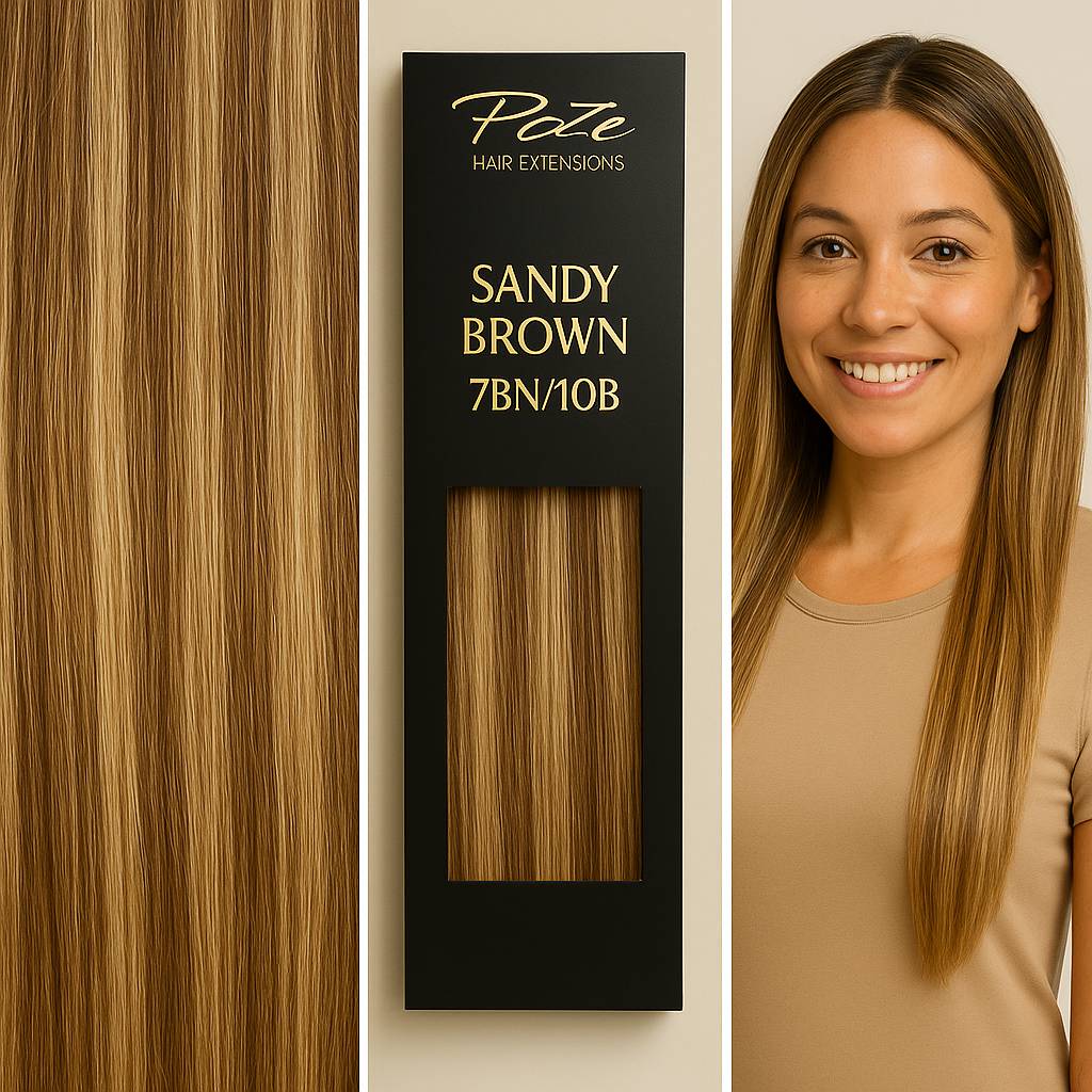 Extension standard con filo e clip Poze - 7BN/10B Marrone Sabbia Mix
