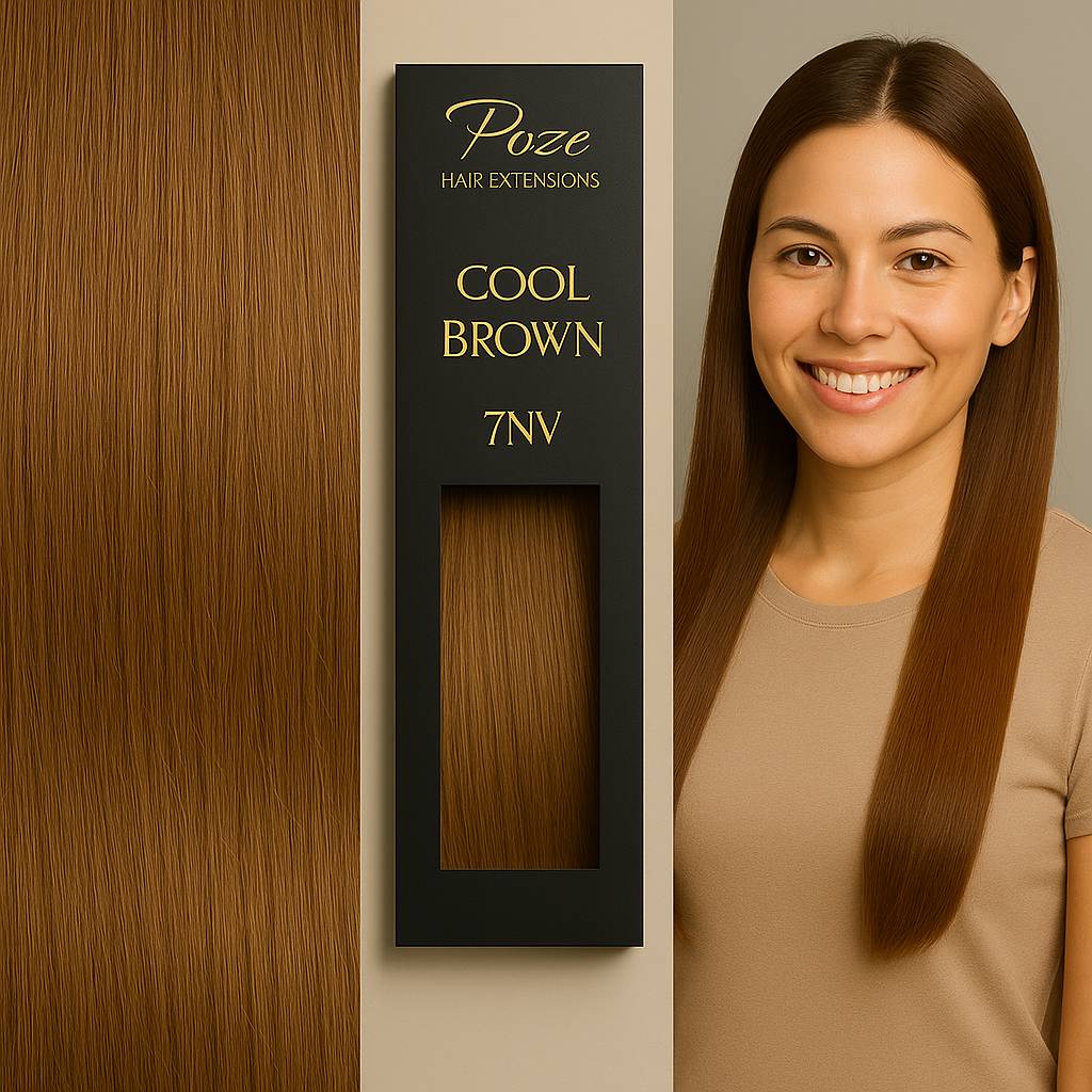 Tape On Löshår Premium - 7NV Cool Brown