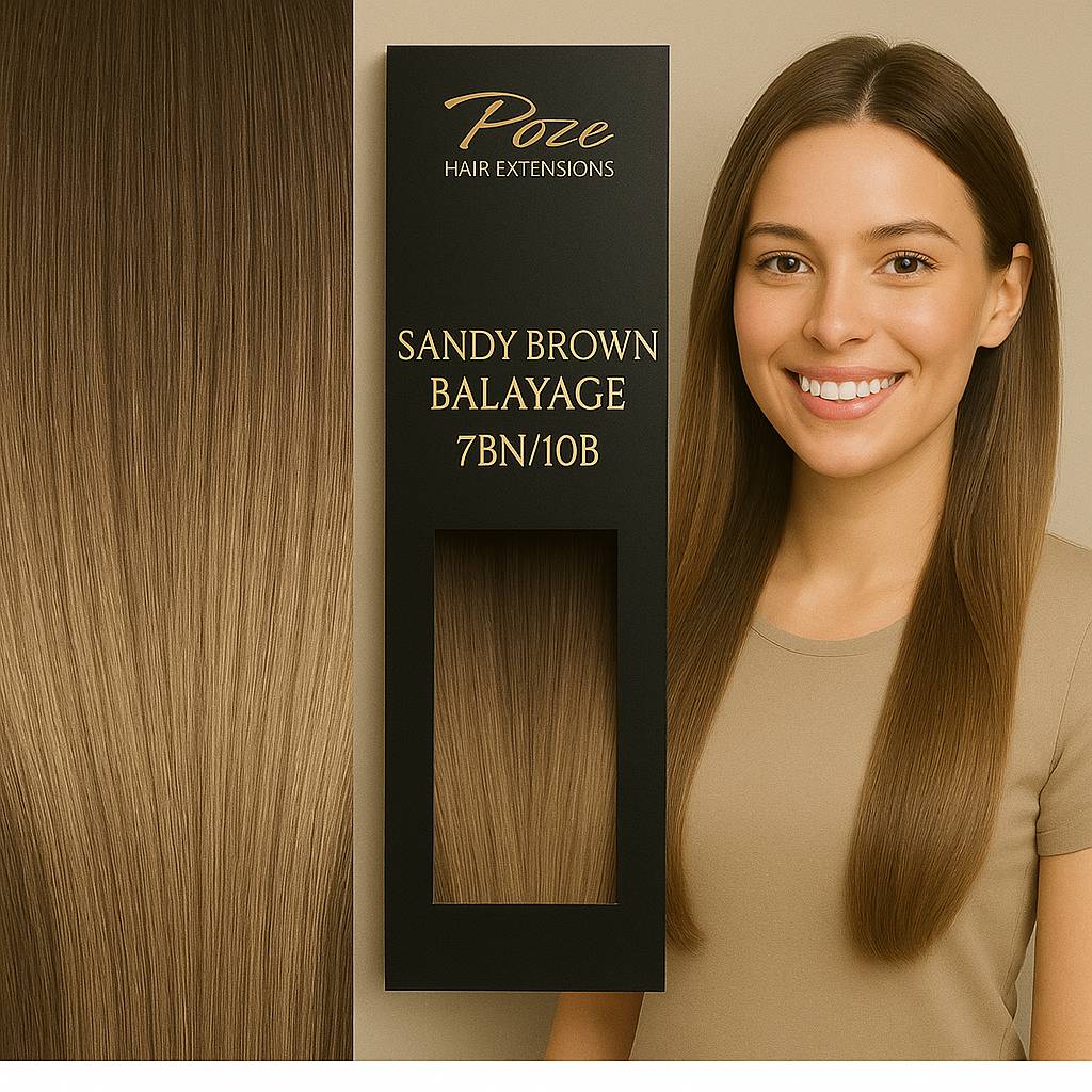 Extension standard con filo e clip Poze - 7BN/10B Marrone Sabbia Balayage