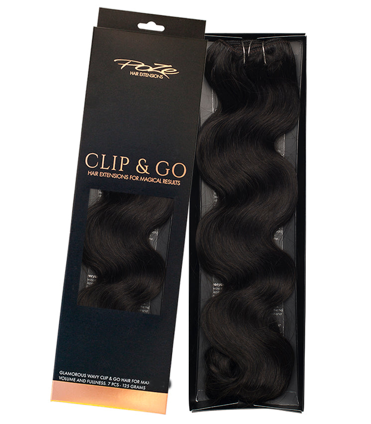 Extension standard ondulate Clip & Go Poze - 1B Marrone Mezzanotte